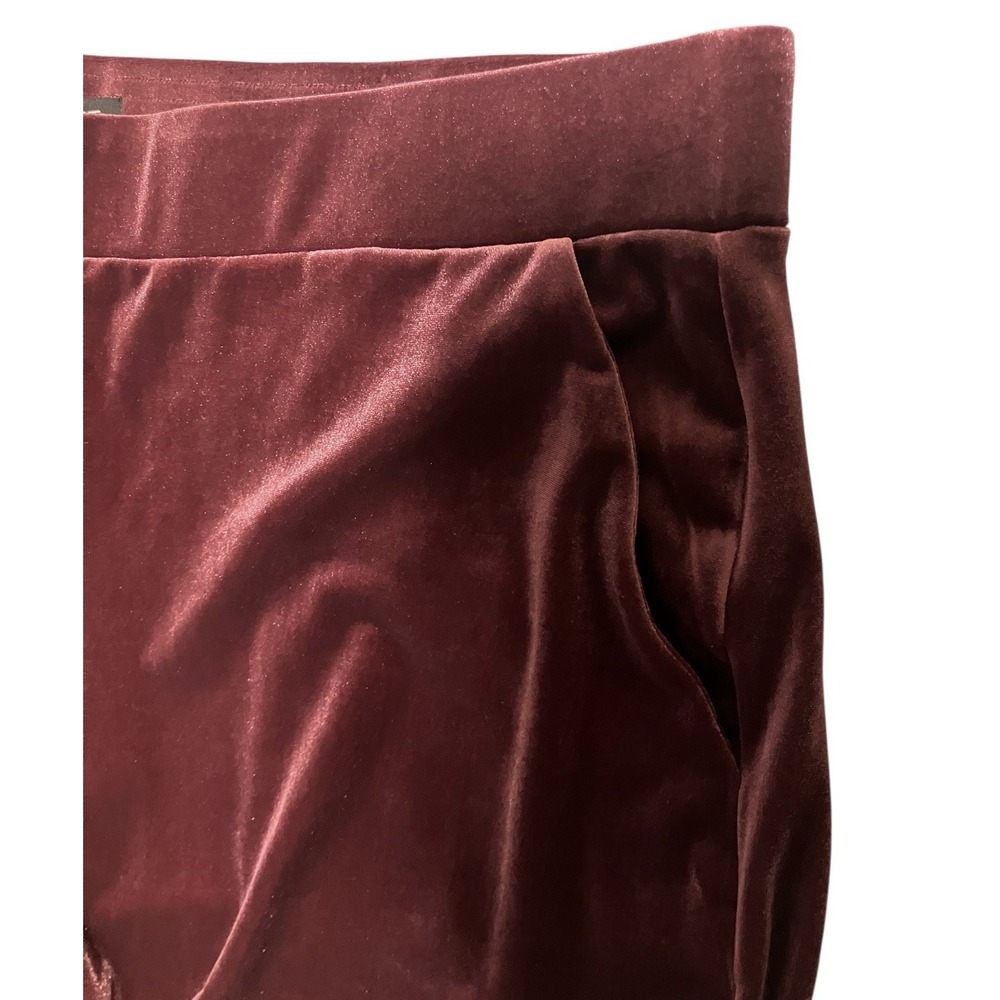 NWT Velvet Dressy Wide Leg Pants Lounge Party‎ Burgundy Pull On Loft  XL  TALL - Picture 5 of 8